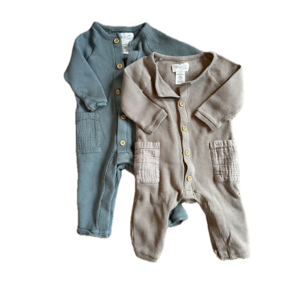 Cozy Kids One Piece Set - Blue and Tan